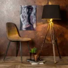 Sedia living di design moderno in similpelle, Elice, 4 pezzi Viadurini