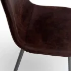 Sedia living di design moderno in similpelle, Elice, 4 pezzi Viadurini