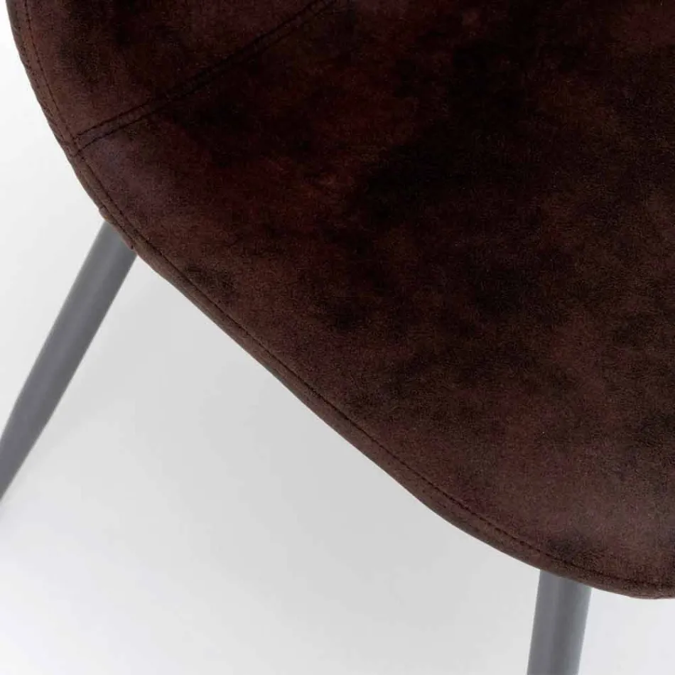 Sedia living di design moderno in similpelle, Elice, 4 pezzi Viadurini