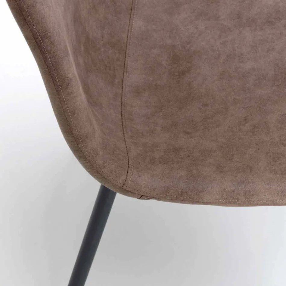 Sedia living di design moderno in similpelle, Elice, 4 pezzi Viadurini