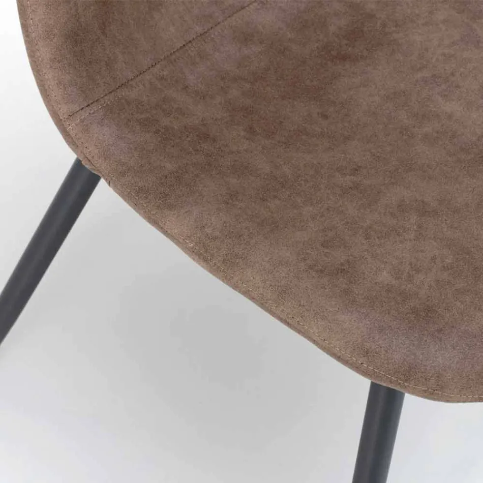 Sedia living di design moderno in similpelle, Elice, 4 pezzi Viadurini