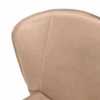 Sedia living moderna completamente rivestita in similpelle, Accadia, 4 pezzi Viadurini