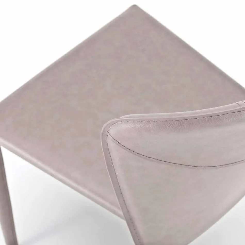 Sedia living moderna completamente rivestita in similpelle, Accadia, 4 pezzi Viadurini