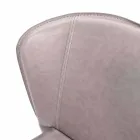 Sedia living moderna completamente rivestita in similpelle, Accadia, 4 pezzi Viadurini