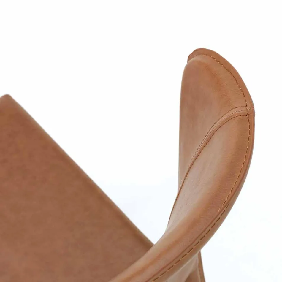 Sedia living moderna completamente rivestita in similpelle, Accadia, 4 pezzi Viadurini