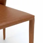 Sedia living moderna completamente rivestita in similpelle, Accadia, 4 pezzi Viadurini