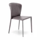 Sedia living moderna completamente rivestita in similpelle, Accadia, 4 pezzi Viadurini