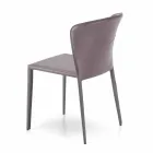 Sedia living moderna completamente rivestita in similpelle, Accadia, 4 pezzi Viadurini