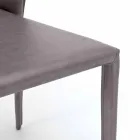 Sedia living moderna completamente rivestita in similpelle, Accadia, 4 pezzi Viadurini