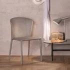 Sedia living moderna completamente rivestita in similpelle, Accadia, 4 pezzi Viadurini
