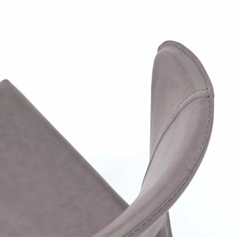 Sedia living moderna completamente rivestita in similpelle, Accadia, 4 pezzi Viadurini