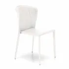 Sedia living moderna completamente rivestita in similpelle, Accadia, 4 pezzi Viadurini