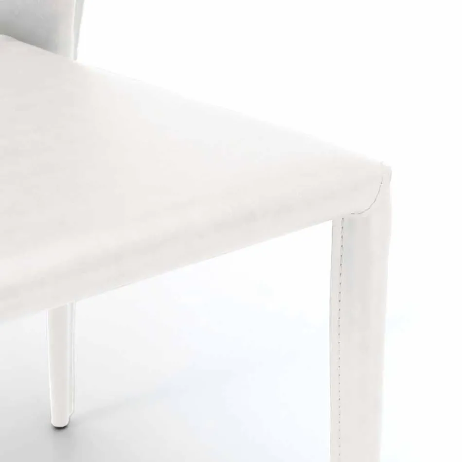 Sedia living moderna completamente rivestita in similpelle, Accadia, 4 pezzi Viadurini