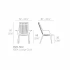 Sedia Lounge con Braccioli per Esterni in Plastica 4 Pezzi - Ibiza by Vondom Viadurini