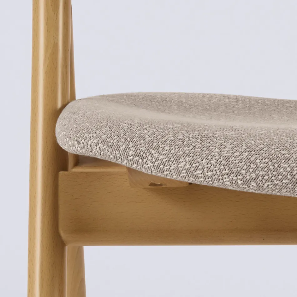 Sedia Moderna da Soggiorno in Diversi Tessuti con scocca in Legno - Wolter Viadurini