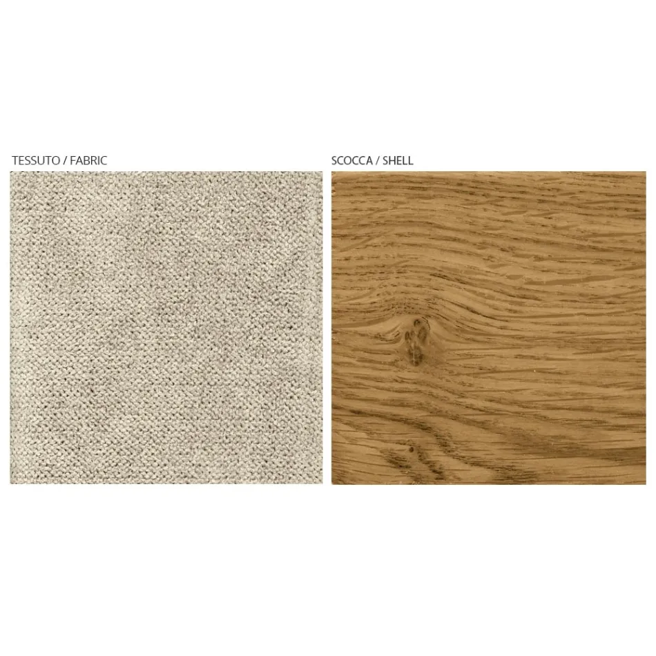 Sedia Moderna da Soggiorno in Diversi Tessuti con scocca in Legno - Wolter Viadurini