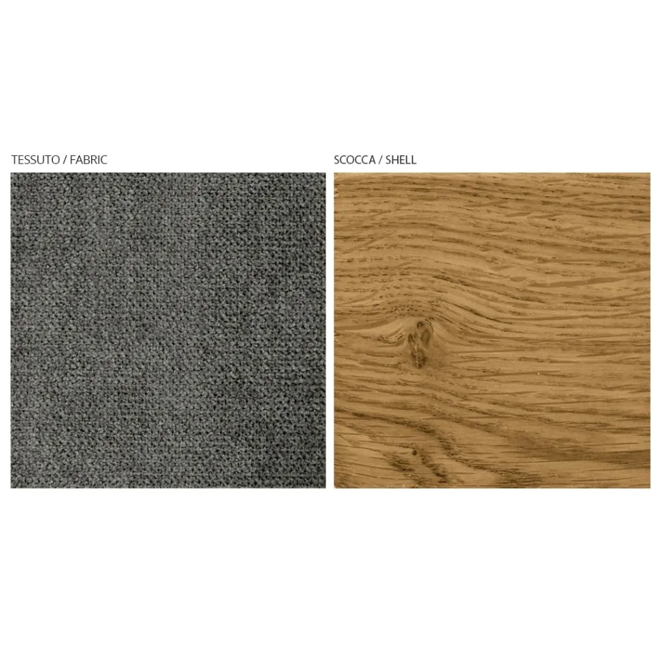 Sedia Moderna da Soggiorno in Diversi Tessuti con scocca in Legno - Wolter Viadurini