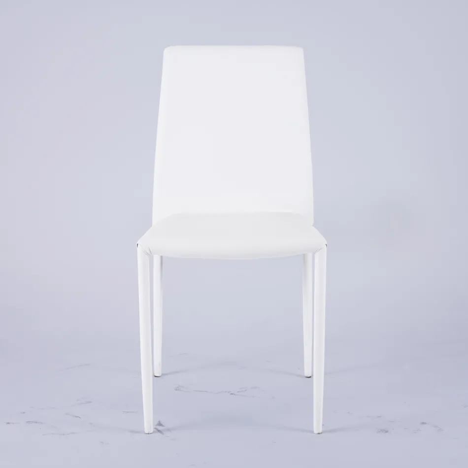 Sedia Moderna da Soggiorno in Ecopelle e Metallo Made in Italy - Reka  Viadurini