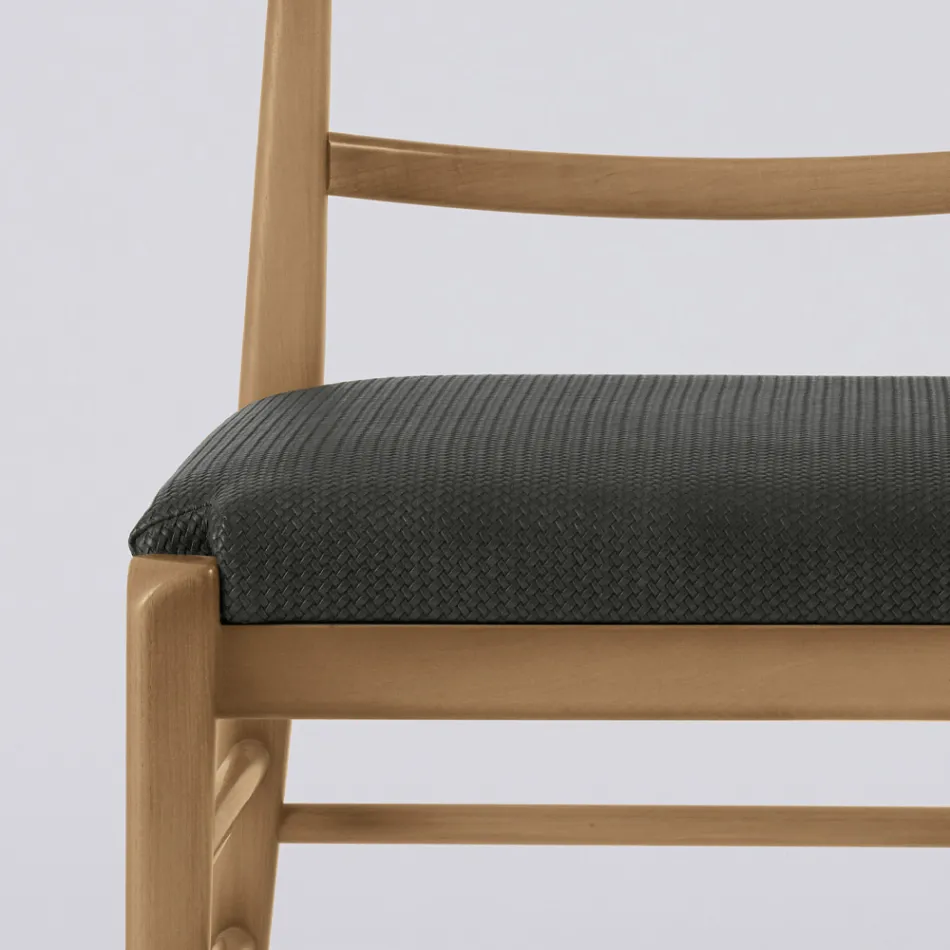 Sedia Moderna da Soggiorno in Tessuto e Legno Massello Made in Italy - Wilma Viadurini