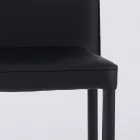 Sedia Moderna da Zona Living in Ecopelle e Metallo Made in Italy - Michaela Viadurini