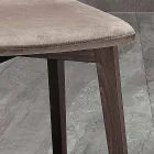 Sedia Moderna di Design Elegante in Velluto Trapuntato e Legno - Scarat Viadurini