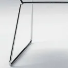 Sedia Moderna in Acciaio con Seduta in Pelle Made in Italy di Lusso - Beniamino Viadurini