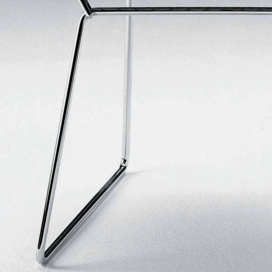 Sedia Moderna in Acciaio con Seduta in Pelle Made in Italy di Lusso - Beniamino Viadurini