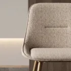 Sedia Moderna in Metallo e Tessuto Antimacchia Tortora o Antracite - Canova Viadurini