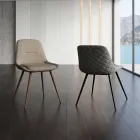Sedia Moderna in Metallo e Tessuto Antimacchia Tortora o Antracite - Canova Viadurini