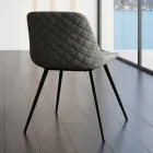 Sedia Moderna in Metallo e Tessuto Antimacchia Tortora o Antracite - Canova Viadurini