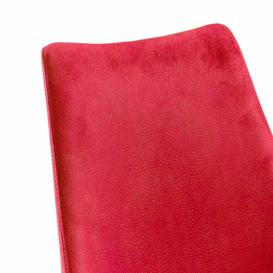 Sedia moderna per sala da pranzo in tecnofibra rossa Almira Viadurini