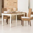 Sedia Outdoor in Intreccio di Banano con Cuscino Seduta – Safari Viadurini