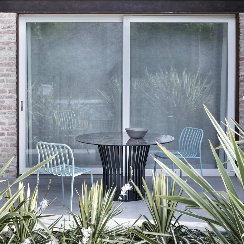 Sedia per Esterno Impilabile in Metallo Made in Italy 2 Pezzi - Simply Viadurini