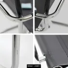 Sedia per Sala Congressi o per Sala Riunioni in Cuoio Nero e Metallo – Cirillo1/2 Viadurini