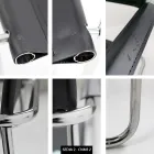 Sedia per Sala Congressi o per Sala Riunioni in Cuoio Nero e Metallo – Cirillo1/2 Viadurini