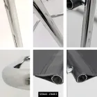 Sedia per Sala Congressi o per Sala Riunioni in Cuoio Nero e Metallo – Cirillo3/4 Viadurini