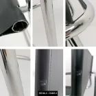 Sedia per Sala Congressi o per Sala Riunioni in Cuoio Nero e Metallo – Cirillo3/4 Viadurini