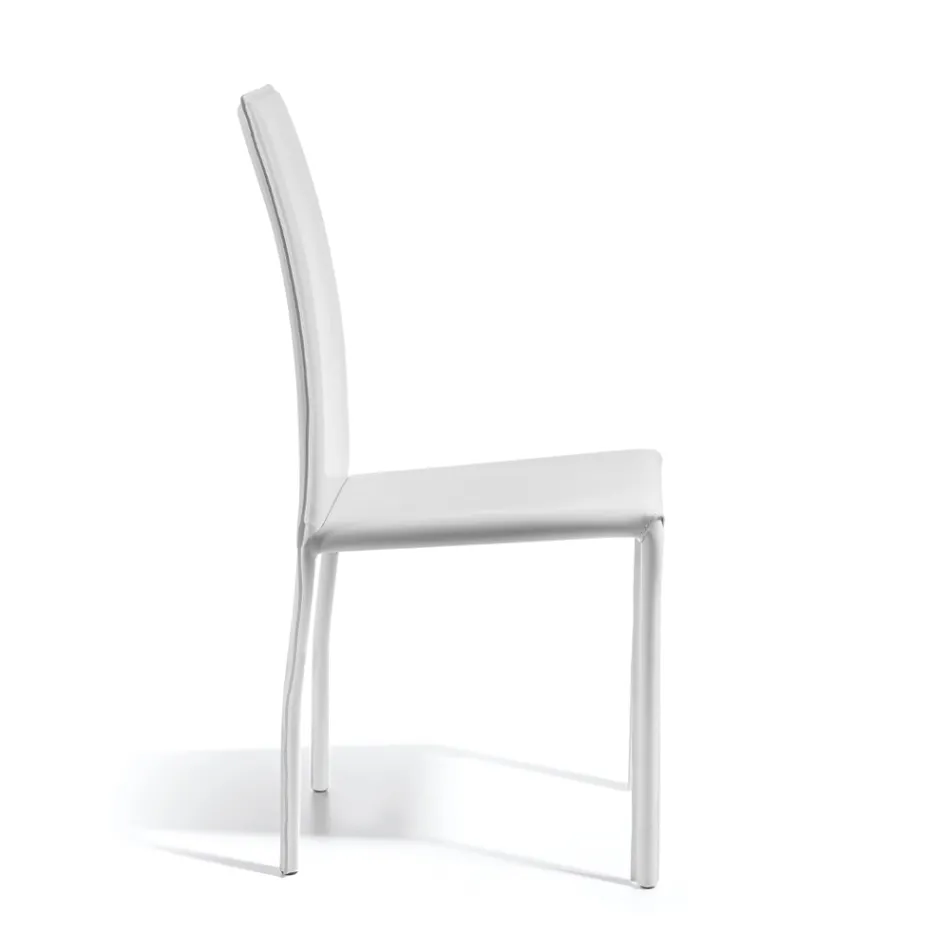 Sedia per Sala da Pranzo di Design Rivestita in Cuoio Made in Italy - Sissy  Viadurini