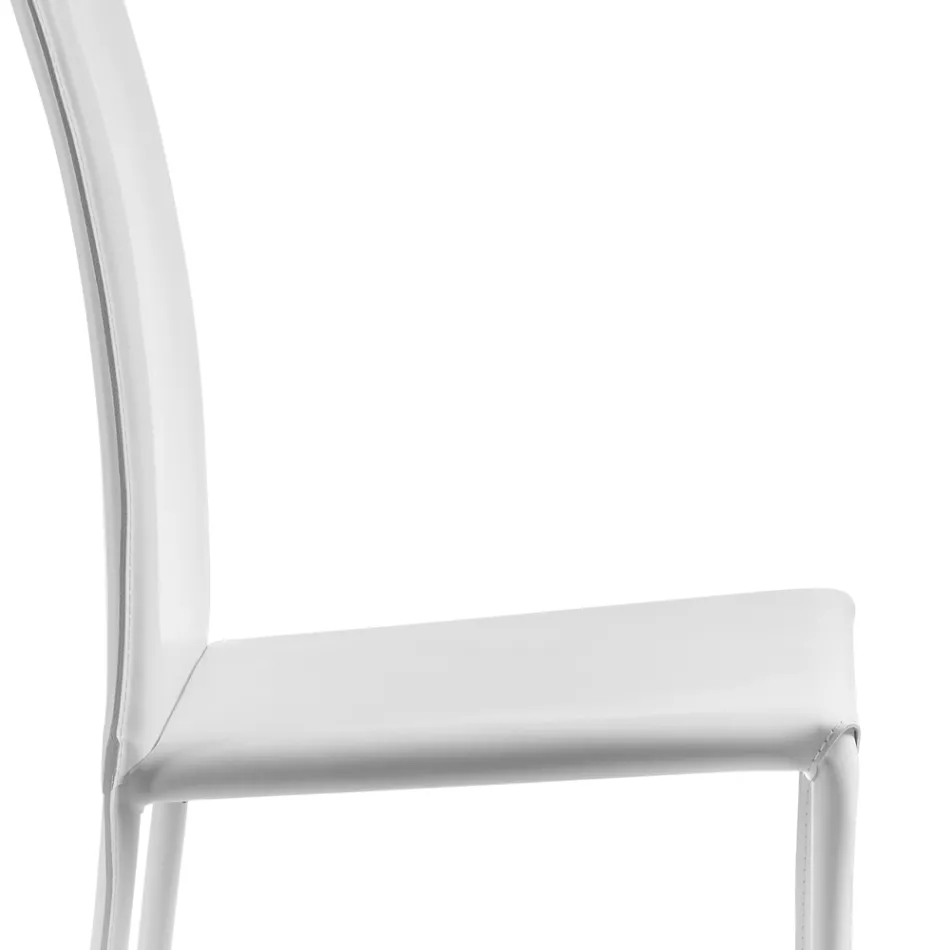 Sedia per Sala da Pranzo di Design Rivestita in Cuoio Made in Italy - Sissy  Viadurini