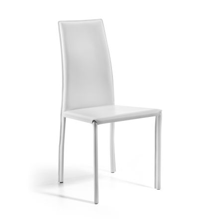 Sedia per Sala da Pranzo di Design Rivestita in Cuoio Made in Italy - Sissy  Viadurini