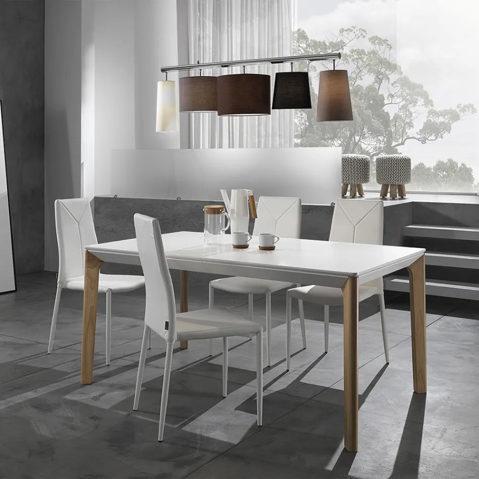 Sedia per Sala da Pranzo Impilabile in Pelle Sintetica 4 Pezzi - Siberia Viadurini