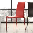 Sedia per Sala da Pranzo in Metallo Rivestita in Similcuoio, 4 Pezzi - Nadia Viadurini