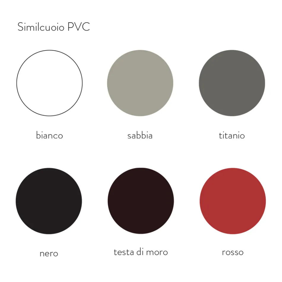 Sedia per Sala da Pranzo in Metallo Rivestita in Similcuoio, 4 Pezzi - Nadia Viadurini