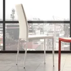 Sedia per Sala da Pranzo in Metallo Rivestita in Similcuoio, 4 Pezzi - Nadia Viadurini