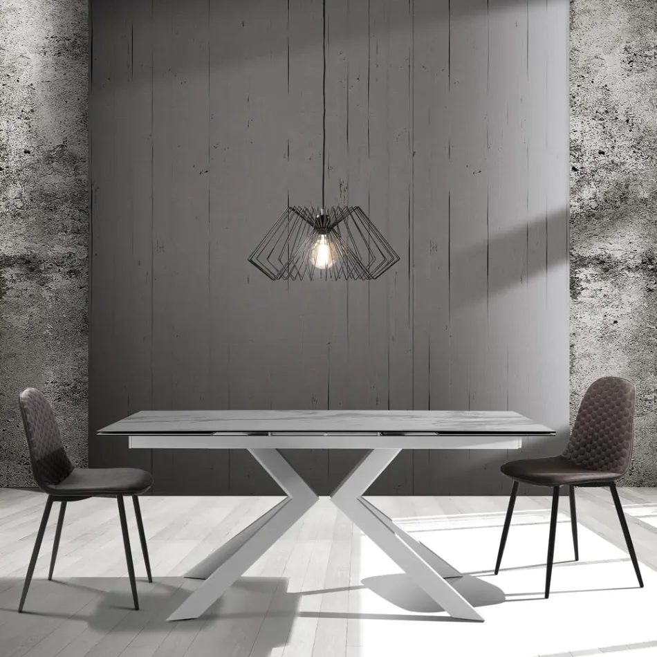 Sedia per Sala da Pranzo in Microfibra e Metallo Nero Opaco 4 Pezzi - Jake Viadurini