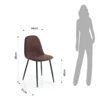 Sedia per Sala da Pranzo in Microfibra e Metallo Nero Opaco 4 Pezzi - Jake Viadurini