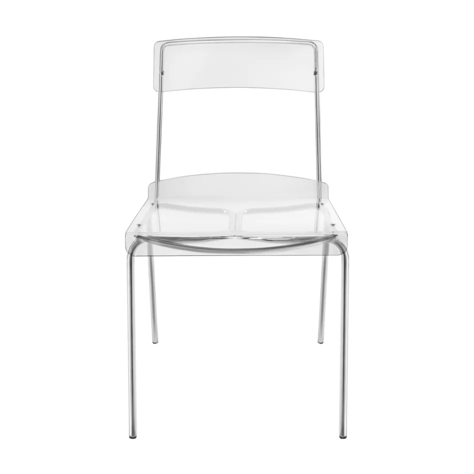 Sedia per Sala da Pranzo in Plexiglass Made in Italy 2 Pezzi - Charlotte Viadurini