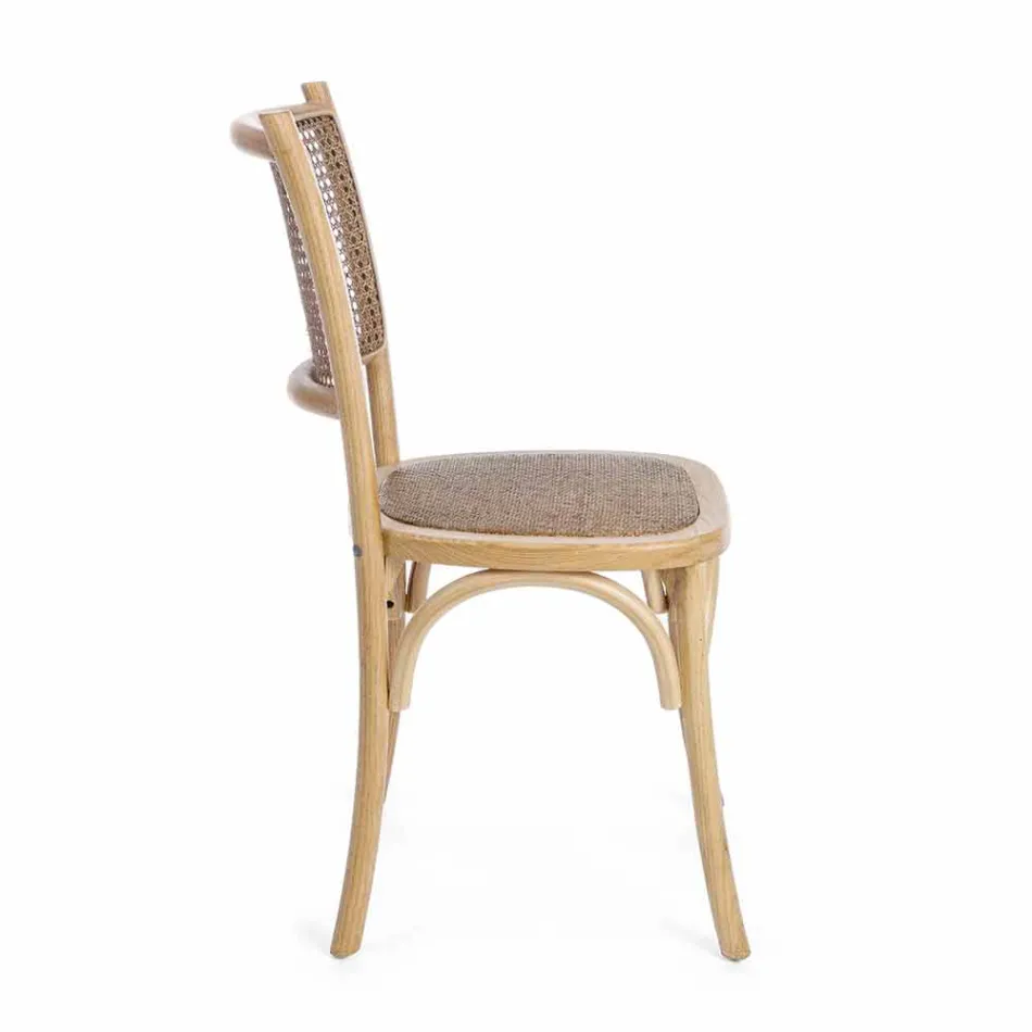 Sedia per Sala da Pranzo in Rattan e Legno Design Classico Homemotion - Meridia Viadurini