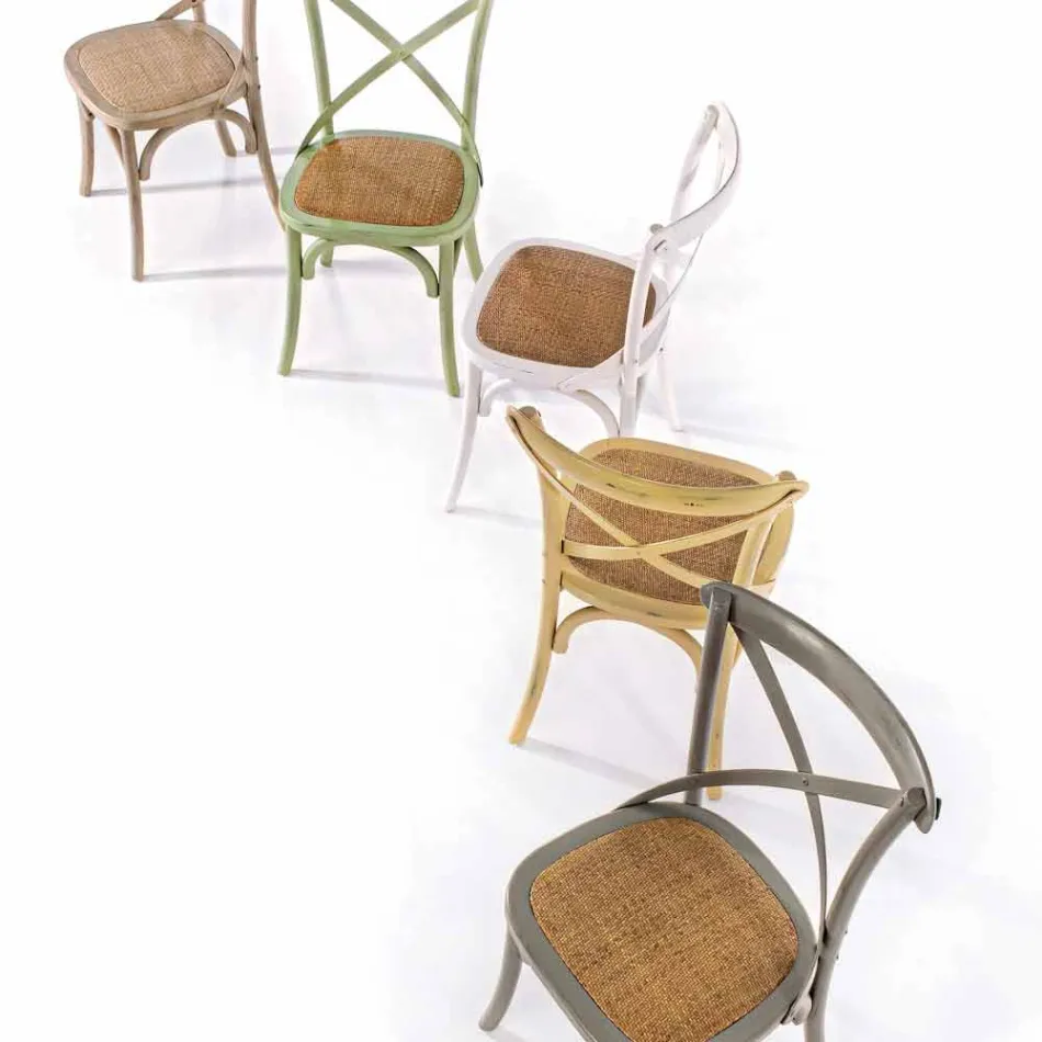 Sedia per Sala da Pranzo in Rattan e Legno Design Classico Homemotion - Meridia Viadurini