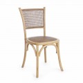 Sedia per Sala da Pranzo in Rattan e Legno Design Classico Homemotion - Meridia